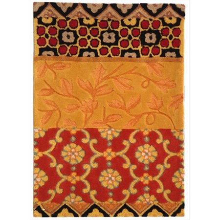 SAFAVIEH 2 ft. 6 in. x 12 ft. Runner Contemporary Rodeo Drive Rust and Gold Hand Tufted Rug RD622K-212
